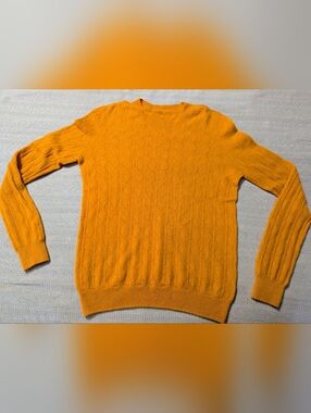 Goldenrod 100% Wool Crew Neck Sweater